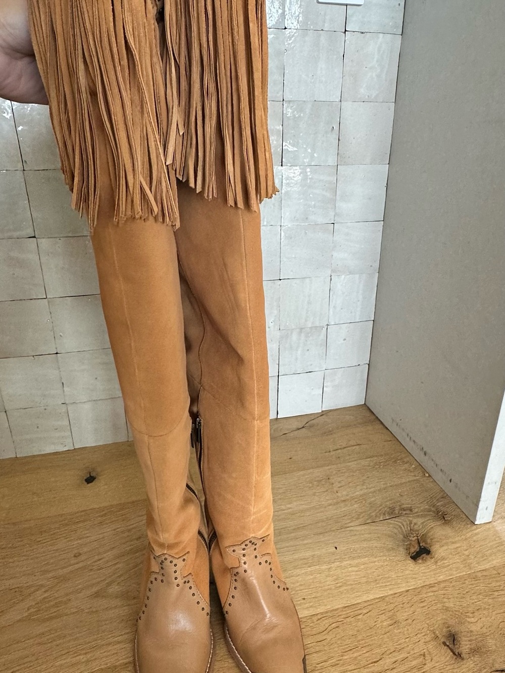 Like new Spell Fringe Over-the-Knee Evie Boot - Tan - Picture 9 of 12
